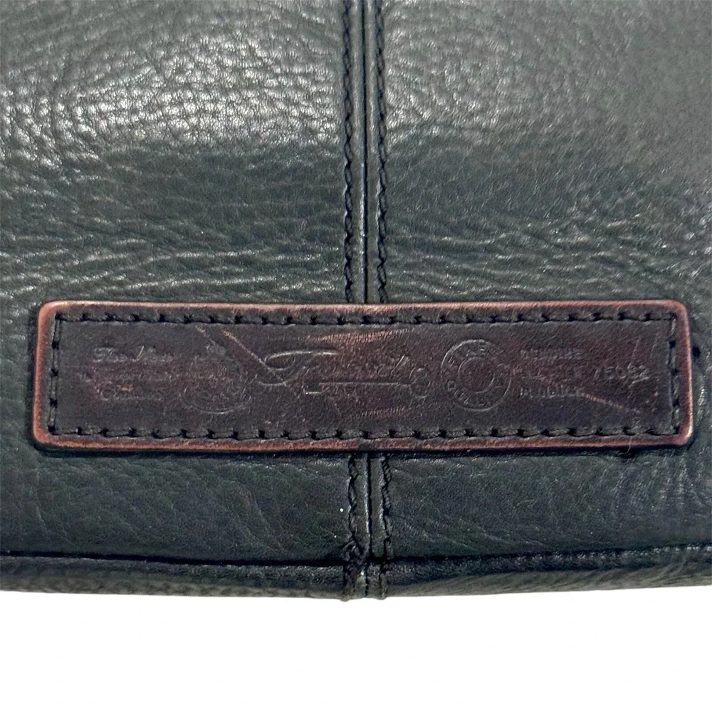 Vintage Fossil 1954 Black Supple Pebbled Leather Shoulder Bag 75082‎